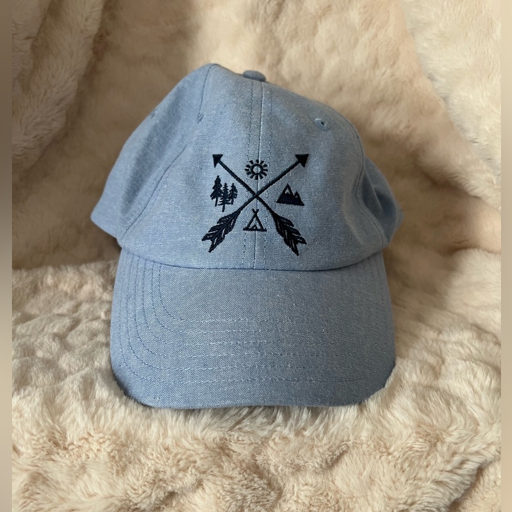 Light blue/denim alpine design hat.